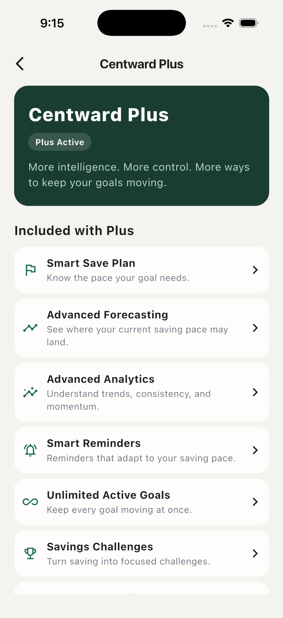 Centward Plus feature list